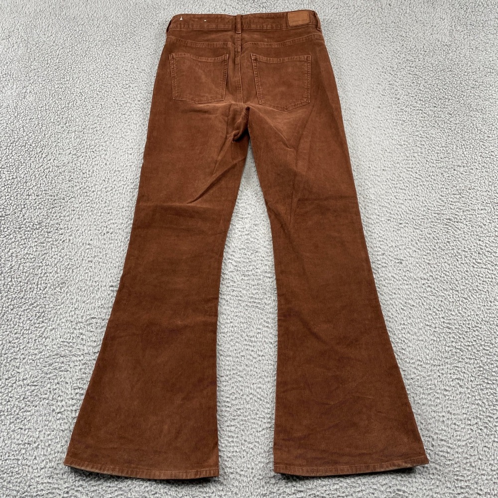 American Eagle Corduroy Pants Womens 6 Brown Flare Stretch High Rise Retro 70s - Picture 2 of 9